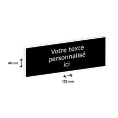Plaque boîte à lettres personnalisée avec votre texte - 120 x 40 mm - noire - adhésivée prête à poser