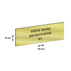 Plaque boîte à lettres personnalisée avec votre texte - 120 x 40 mm - dorée - adhésivée prête à poser