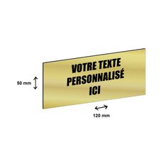 Plaque boîte à lettres personnalisée avec votre texte - 120 x 50 mm - dorée - adhésivée prête à poser