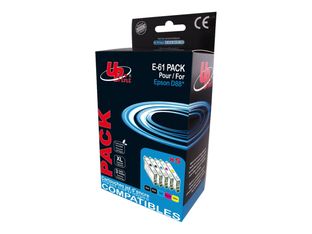 UPrint E-61 PACK - paquete de 5 - Capacidad XL - negro, amarillo, cián, magenta - compatible - refabricado - cartucho de tinta (alternativa para: Epson T0611, Epson T0612, Epson T0613, Epson T0614)