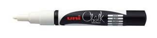 UNI CHALK - Marqueur craie - pointe fine conique - blanc