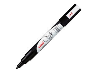UNI CHALK - Marqueur craie - pointe fine conique - noir