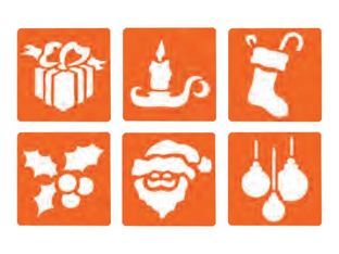 Graine Creative - lot de 6 pochoirs - noël n° 2