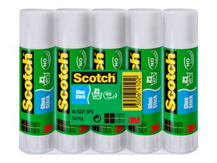 Lot de 5 bâtons de colle Scotch 21g 