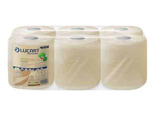 Lucart Professional EcoNatural - Rouleau d'essuie-mains double épaisseur - 450 feuilles - pack de 6