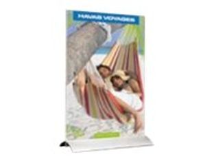 INOVSHOP - Porte-visuel A6 - double face - socle aluminium