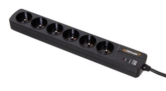 INFOSEC S6 Black Line II - Multiprise parafoudre 6 prises - parasurtenseur 2500 W