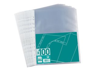 100 Pochettes perforées - A4 - pour 20 feuilles - 4/100