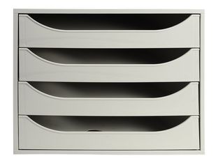 Exacompta Classic ECOBOX - Armario de cajones - 4 cajones - gris