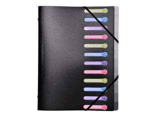 Exacompta - Trieur polypro 12 positions - noir