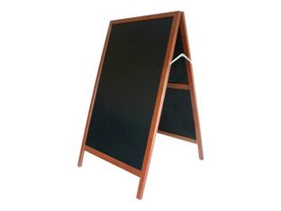 Bequet - Chevalet de trottoir ardoise "Alizé" - cadre bois exotique - 115 x 65 cm