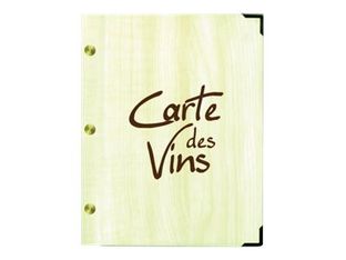 Bequet Authentic - Carte des vins rechargeable - 15 x 21,5 cm - imitation bois