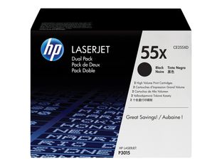 HP 55X - Pack de 2 - noir - cartouche laser d'origine (CE255XD)
