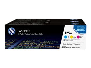 HP 125A - Pack de 3 - cyan, magenta, jaune - cartouche laser d'origine (CF373AM)