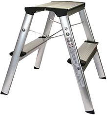 Escabeau - 2 marches - gris et noir