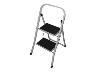 Tabouret - 2 marches - acier - blanc