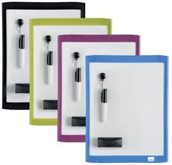 PIZARRA MAGNETICA BLANCA NOBO + BORRADOR 216X280 MM MARCO SURTIDO COLORES