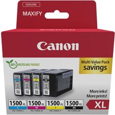 Canon PGI-1500XL - Pack de 4 - noir, cyan, magenta, jaune - cartouche d'encre originale