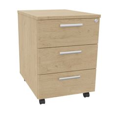 Caisson mobile EXPRIM/LOFTER/LEVEL - L43 x H56 x P60 cm - 3 tiroirs - Imitation Chêne clair