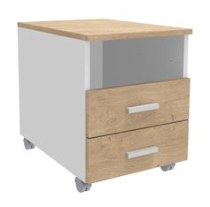 Caisson mobile INEO JET UP Bureau Vallée - L43xH56xP60 cm - 3 Tiroirs dont 1 personnalisable obligatoire - façade imitation chêne clair