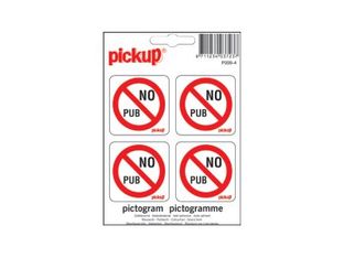 Pickup - Pictogramme - No pub - 4 autocollants 100 x 100 mm