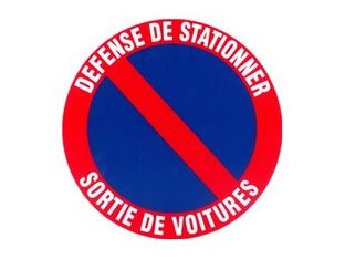 Pickup - Pictogramme rond - Défense de stationner / sortie de voitures - 180 mm