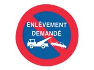 Pickup - Pictogramme rond - Pas de parking-Enlèvement demandé - 300 mm