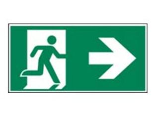 Pickup - Panneau de signalisation - 300 x 150 mm - Sortie d'urgence flèche droite - direction