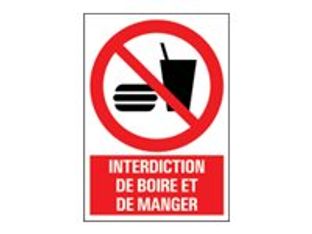 Pickup - Plaque de signalisation - 230 x 330 mm - pas de nourriture/boissons autorisées