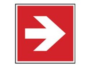 Pickup - Pictogramme - Flèche rouge directionnelle droite - 150 x 150 mm