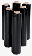 6 bobines Film étirable noir opaque - 17 microns - 45 cm x 300 m