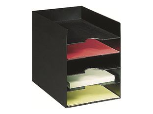 Trieur organiseur de bureau EASY OFFICE - 5 cases pour documents format 24 x 32 cm - noir