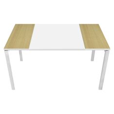 Table de réunion EASYDESK - L150 x P114 x H75 cm - blanc/hêtre