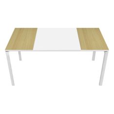 Bureau droit EASYDESK - L160 x P80 cm  - Blanc/hêtre