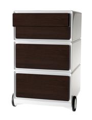Caisson de bureau mobile EASYBOX - 2 tiroirs et 2 plumiers - Wengé