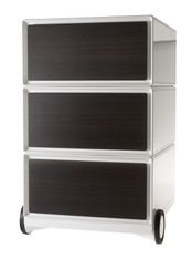 Caisson de bureau mobile EASYBOX - 3 tiroirs - Wengé