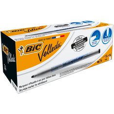 BIC VELLEDA 1721 - Pack de 24 marqueurs effaçables - pointe fine - noir