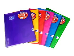 Oxford Openflex - Cahier polypro à spirale A4 (21x29,7 cm) - 100 pages - grands carreaux (Seyes) - disponible dans différentes couleurs