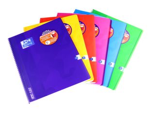 Oxford Openflex - Cahier polypro à spirale 24 x 32 cm - 100 pages - grands carreaux (Seyes) - disponible dans différentes couleurs