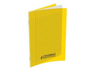 Conquérant Classique - Cahier polypro 17 x 22 cm - 96 pages - grands carreaux (Seyes) - jaune
