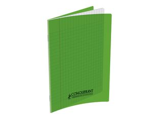 Conquérant Classique - Cahier polypro 17 x 22 cm - 96 pages - grands carreaux (Seyes) - vert