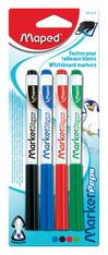Maped Marker'Peps - Pack de 4 marqueurs effaçables - pointe fine - couleurs assorties