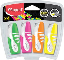 Maped Fluo Peps Pocket - Pack de 4 surligneurs - couleurs assorties