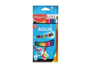 Maped Color'Peps Aqua - 12 Crayons de couleurs aquarellables - couleurs assorties - 2.9 mm