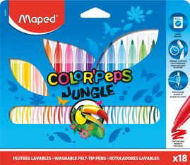 Maped Color'Peps Jungle - 18 Feutres effaçables - disponible dans différentes couleurs - 2.8 mm