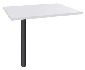 Extension IDRA/DUAL sur pied tube - 80 x 60 cm - Pied anthracite - plateau Blanc perle