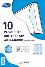 La Couronne - 10 Pochettes bulles - 300 x 445 mm - autocollant - blanc