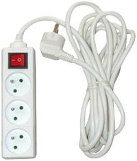 Multiprise avec interrupteur 3 prises - 4m