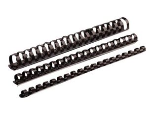 Fellowes - 50 anneaux de reliure en plastique - 25 mm - jusqu'à 200 feuilles - noir