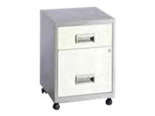 Caisson mobile - 2 tiroirs - alu/blanc